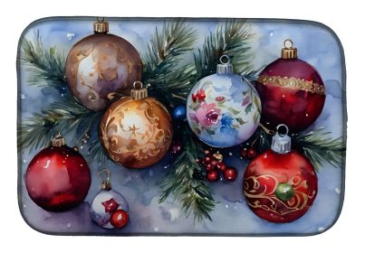 Christmas Ornaments Dish Drying Mat Absorbent Dish Drying Mat Pad for Kitchen Counter Dish Drainer Mat for Countertop, 14 x 21", Multicolor (Default: Default)